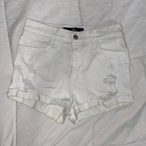 Hollister White Denim High Rise Shorts